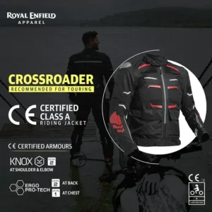 Royal Enfield Crossroader Print Riding Jacket Red CE Certified Touring Jacket