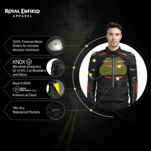 Royal Enfield Crossroader Print Riding Jacket Red CE Certified Touring Jacket