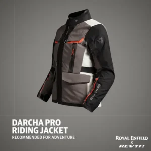 Royal Enfield Women’s Darcha Pro Riding Jacket Light Grey with CE armor and waterproof liner