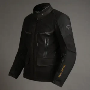 Royal Enfield Men’s Darcha Pro Riding Jacket Black with CE Level 2 armor and waterproof liner