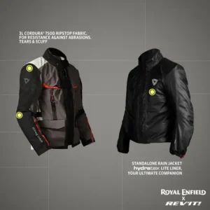 Royal Enfield Men’s Darcha Pro Riding Jacket Grey with CE Level 2 armor