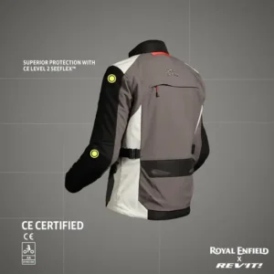 Royal Enfield Men’s Darcha Pro Riding Jacket Grey with CE Level 2 armor