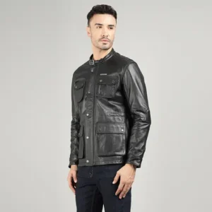 Royal Enfield Forge Riding Jacket Black – CE Level 2 Leather Protective Motorcycle Jacket