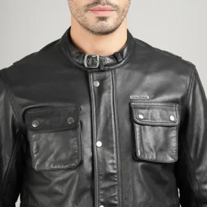 Royal Enfield Forge Riding Jacket Black – CE Level 2 Leather Protective Motorcycle Jacket