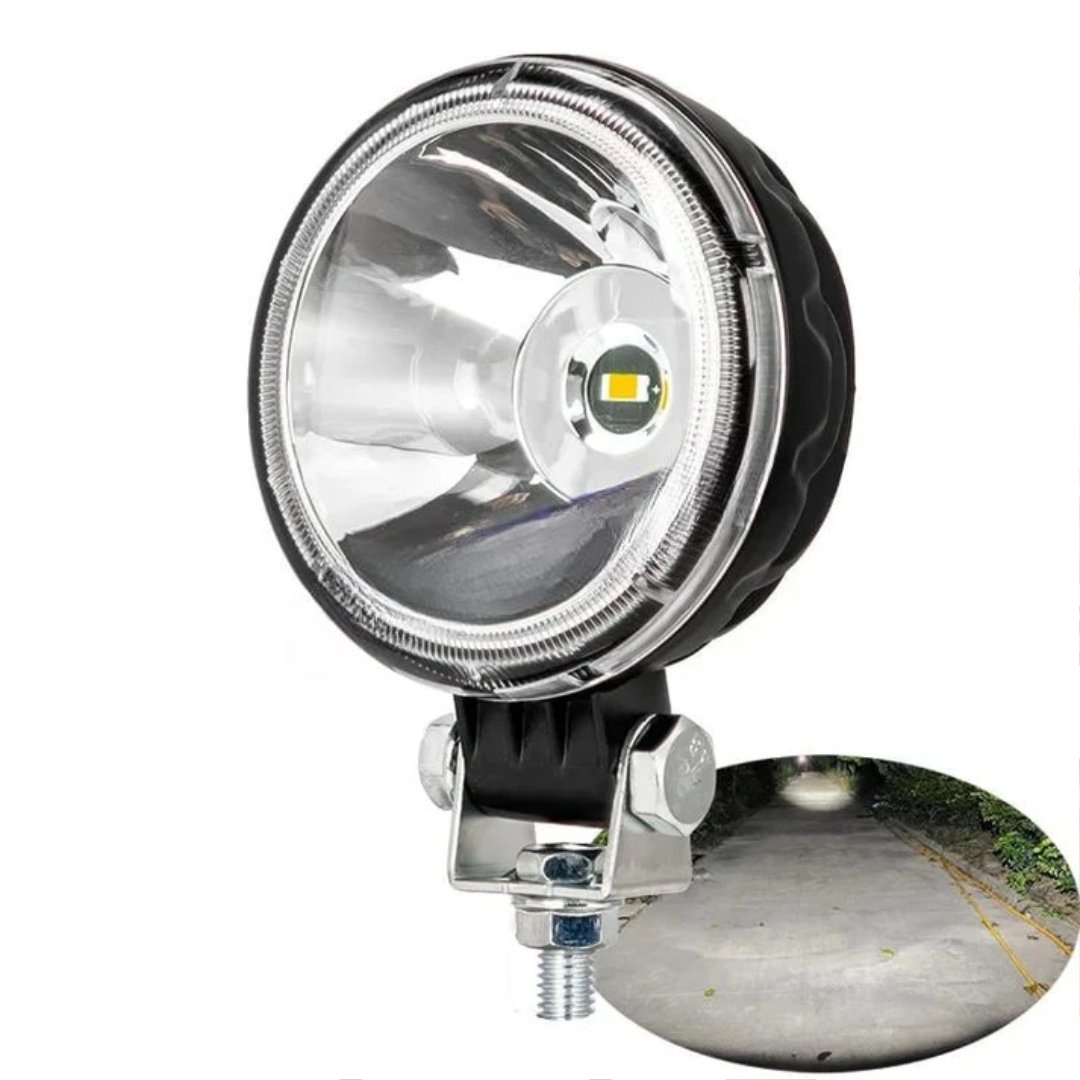 HJG W12 Classic 3 Inch Round LED Foglight with White and Amber DRL