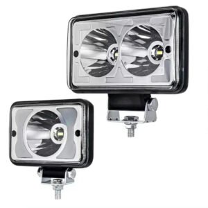 HJG W10 Classic 5x6 inch square LED fog light with white and amber DRL for cars and bikes