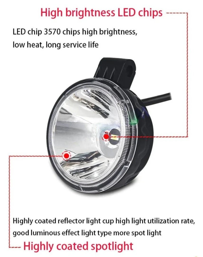 HJG W12 Classic 3 Inch Round LED Foglight with White and Amber DRL