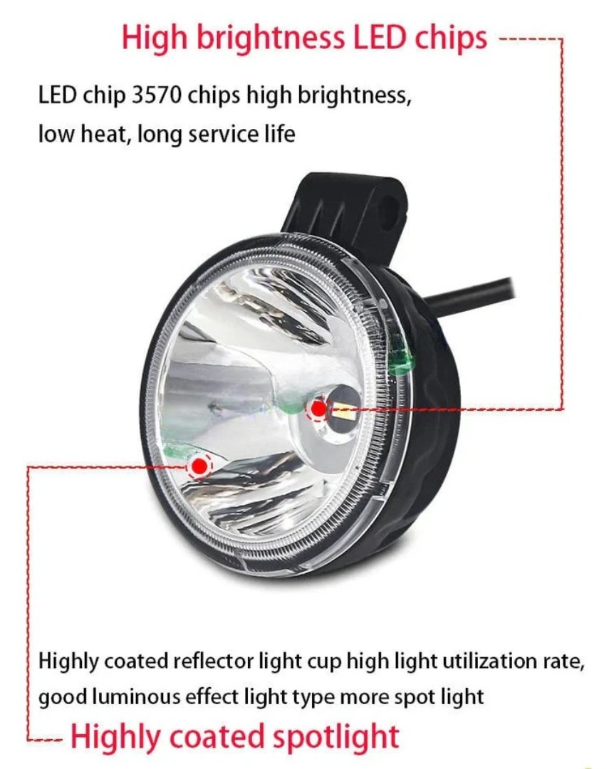 HJG W12 Classic 3 Inch Round LED Foglight with White and Amber DRL