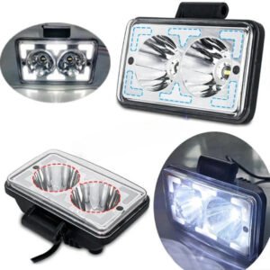 HJG W10 Classic 5x6 inch square LED fog light with white and amber DRL for cars and bikes