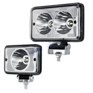 HJG W11 Classic 4x5 inch square LED fog light with white and amber DRL