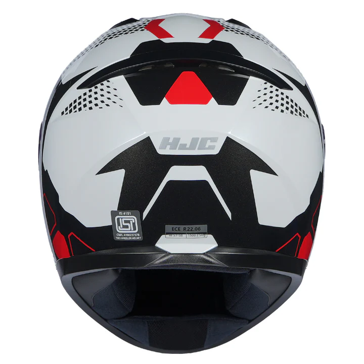HJC C10 Aspa Helmet Black White Red full face helmet front view