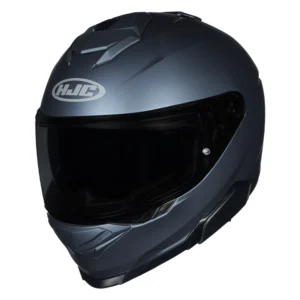 HJC I71 Semi-Flat Anthracite full-face motorcycle helmet with aerodynamic design and clear visor