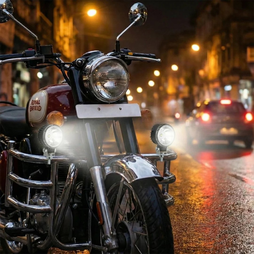 HJG W12 Classic 3 Inch Round LED Foglight with White and Amber DRL