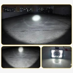 HJG W11 Classic 4x5 inch square LED fog light with white and amber DRL