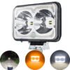 HJG W09 Classic 6.5 Inch Square LED Fog Light with White and Amber DRL