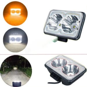 HJG W09 Classic 6.5 Inch Square LED Fog Light with White and Amber DRL