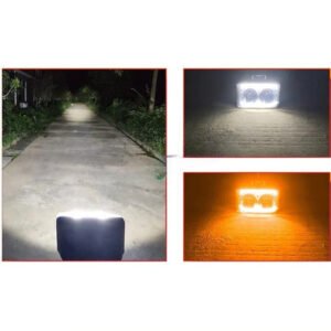 HJG W09 Classic 6.5 Inch Square LED Fog Light with White and Amber DRL