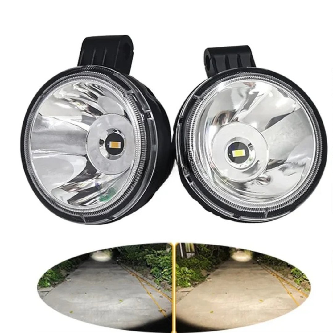HJG W12 Classic 3 Inch Round LED Foglight with White and Amber DRL