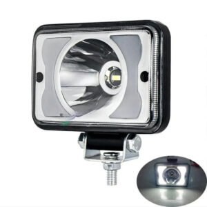 HJG W11 Classic 4x5 inch square LED fog light with white and amber DRL