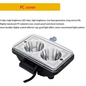 HJG W10 Classic 5x6 inch square LED fog light with white and amber DRL for cars and bikes