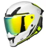 Korda Icon Tokio Helmet Fluorescent Yellow full face helmet with dual visor and aerodynamic spoiler