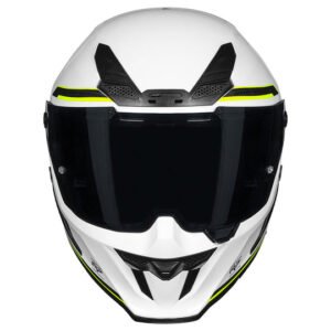 Korda Icon Tokio Helmet Fluorescent Yellow full face helmet with dual visor and aerodynamic spoiler