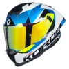 Korda Sonic GP Brave Helmet Fluorescent Yellow full face helmet with dual visor and rear spoiler