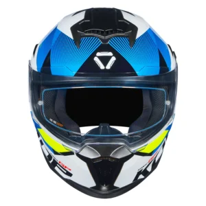 Korda Sonic GP Brave Helmet Fluorescent Yellow full face helmet with dual visor and rear spoiler