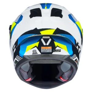 Korda Sonic GP Brave Helmet Fluorescent Yellow full face helmet with dual visor and rear spoiler