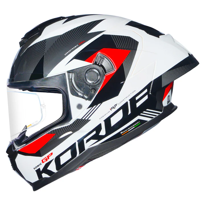Korda Sonic GP Brave Helmet Red full face helmet with dual visor and ECE 22.06 certification