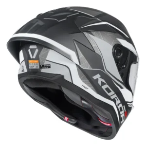 Korda Sonic GP Troy Helmet Grey full face helmet with dual visor and aerodynamic spoiler