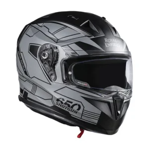 Royal Enfield Mettle Full Face Helmet Grey with high-impact PC-ABS shell