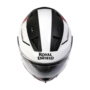 Royal Enfield Mettle Full Face Helmet White with high impact PC-ABS shell