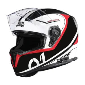 Royal Enfield Mettle Full Face Helmet White with high impact PC-ABS shell