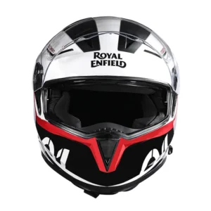 Royal Enfield Mettle Full Face Helmet White with high impact PC-ABS shell