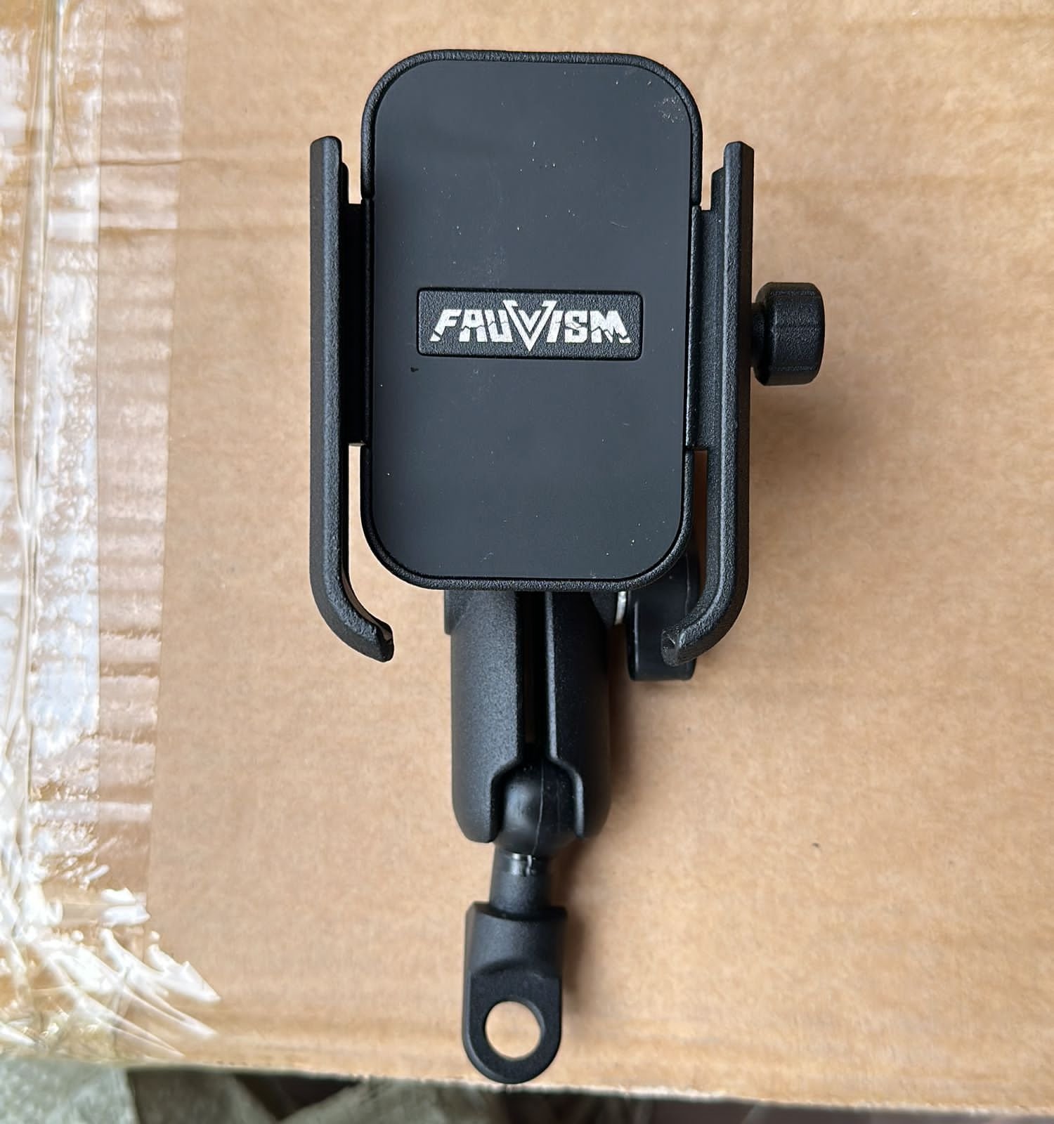 Fauvism 360 degree rotatable moto vlogging phone holder mounted on motorcycle handlebar