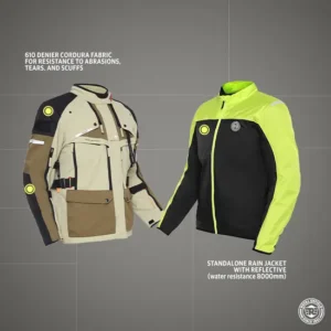 Royal Enfield NIRVIK H2O Riding Jacket Sand with Hydration Pack and CE Protection