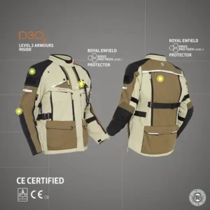 Royal Enfield NIRVIK H2O Riding Jacket Sand with Hydration Pack and CE Protection