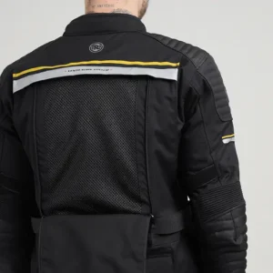 Royal Enfield Nirvik V2 Print Riding Jacket Black and Gold with CE certified armor
