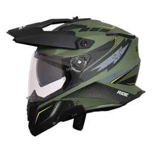 Royal Enfield Optimus Dual Sport Helmet Green adventure off-road helmet