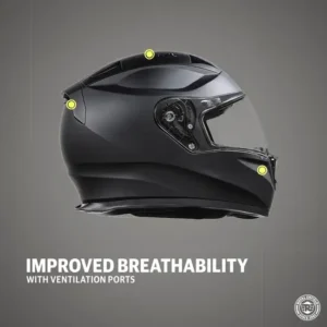 Royal Enfield Mettle Full Face Helmet Black high impact PC ABS shell