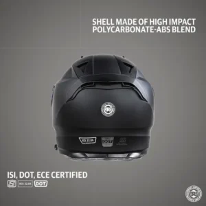 Royal Enfield Mettle Full Face Helmet Black high impact PC ABS shell