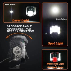 HJG God’s Eye 5 Lens Projector LED Fog Light with Red DRL for Bike Car SUV