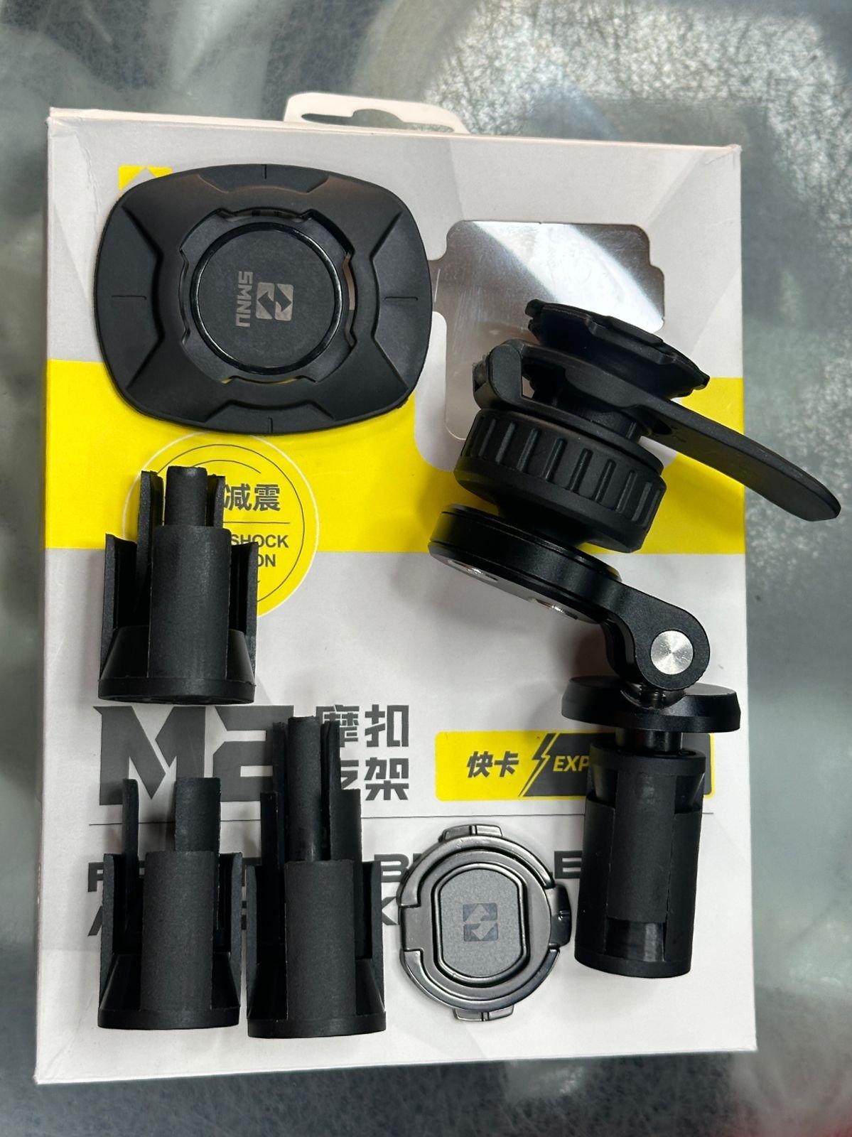 SMNU Quadlock Phone Holder Black Universal Motorcycle Mount