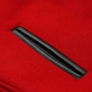 Royal Enfield Varsity Riding Jacket Red – Premium Wool & Leather Motorcycle Jacket