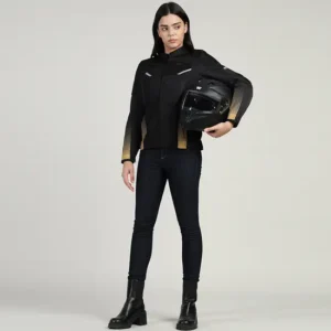 Royal Enfield Tourer Women’s Riding Jacket Golden with CE Level 2 armour and breathable mesh design