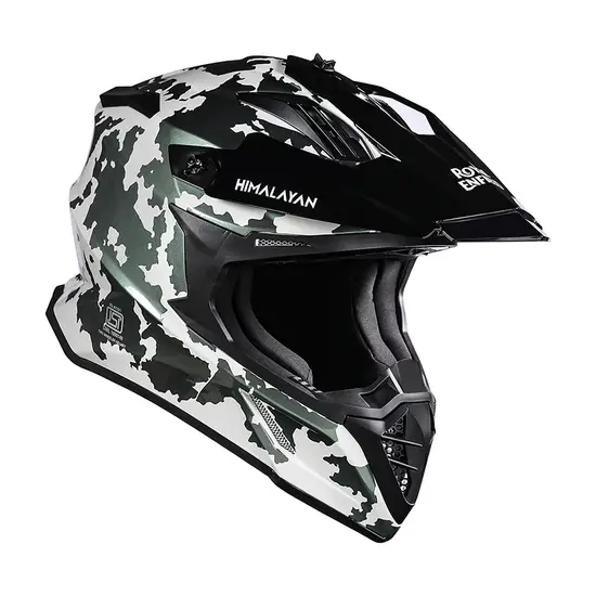 Royal Enfield Optimus Motocross Helmet Camo with adjustable peak and high ventilation