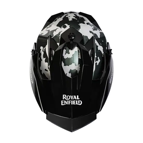Royal Enfield Optimus Motocross Helmet Camo with adjustable peak and high ventilation