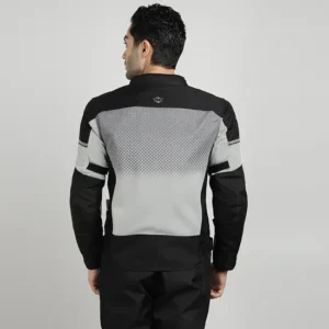 Royal Enfield High Street Eco Riding Jacket Light Grey with CE armor and breathable mesh design