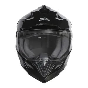Royal Enfield Optimus Dual Sport Helmet Gloss Black with removable sun peak